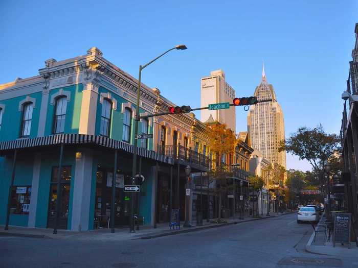 Mobile, Alabama: Grabbing one for the road is also a new development in Mobile, which, while generally lax about open containers before, specifically created entertainment districts allowing the sale of to-go booze.