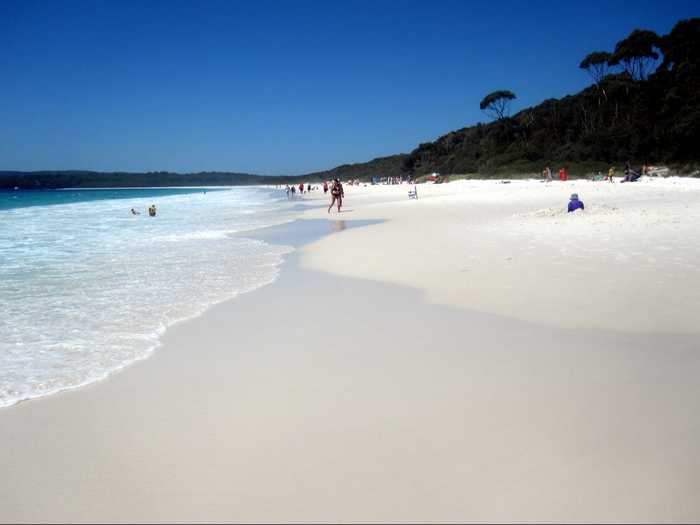 There are many white beaches across the globe, but we chose Hyams Beach in New South Wales, Australia, because of its listing in the Guinness Book of World Records as the whitest beach. Tiny quartz particles are what make the sand so white.