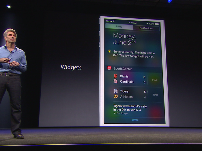 Apple added widgets to the iPhone last fall in iOS 8, which Android phones have had since around 2009.