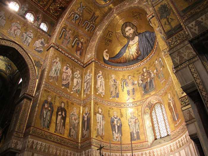 The Arab-Norman Palermo in Sicily, Italy, is a series of nine civil and religious structures that date back to the 1100s. The complex includes two palaces, three churches, a bridge, and the cathedrals of Cefalú and Monreale, whose walls are lined with stunning gilded murals.