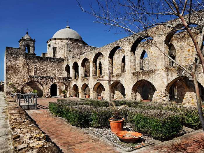 San Antonio’s missions in Texas, US, date back to the 18th century and include the Alamo, where the famous battle  between Mexican forces and Texan settlers took place in the 1800s.