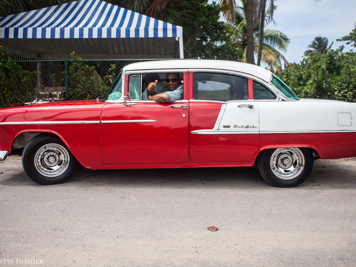 The owner of this pristine 1955 Chevy Bel Air washes his car three to four times a week and immediately after it rains to make sure the paint stays in excellent condition.