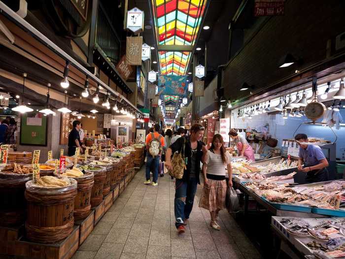 Nishiki Market, also known as Kyoto