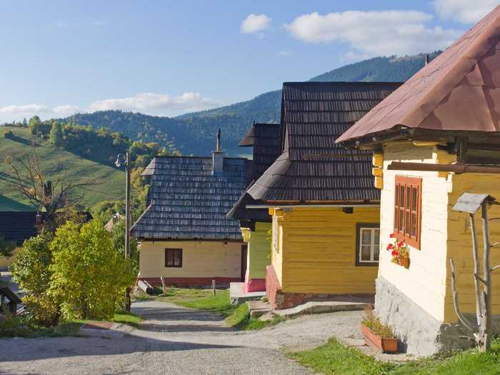 Vlkolínec, a village which resides under the administration of Ružomberok in Slovakia, maintains more than 40 unaltered buildings from 1376. The village still hosts traditional log houses that were once popular in the past, as well as the elongated strip shape characteristic of Medieval land allotment.