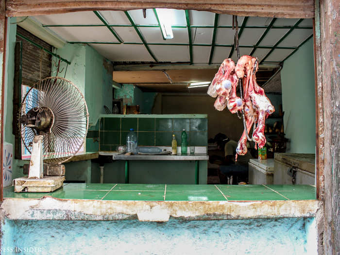 Next to the market was a "carnicería," or a butcher