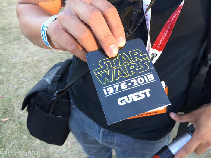 Everyone who emerged from Hall H wore a special badge around their neck, granting them admission to the concert.