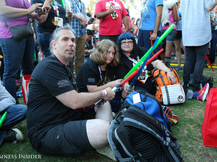 Fans of all ages turned up. Calvin Center first watched "Star Wars" when he was eight years old, and later introduced his son to it. "It shows the power that the franchise has," Center said, "that it can permeate through the years like this."