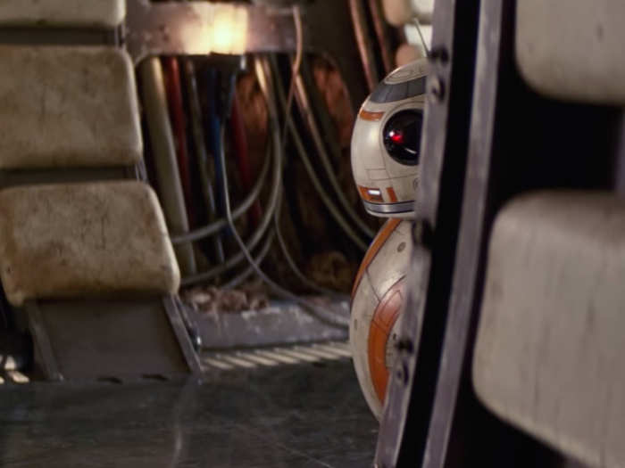 This droid is BB-8, a new character in "The Force Awakens." He