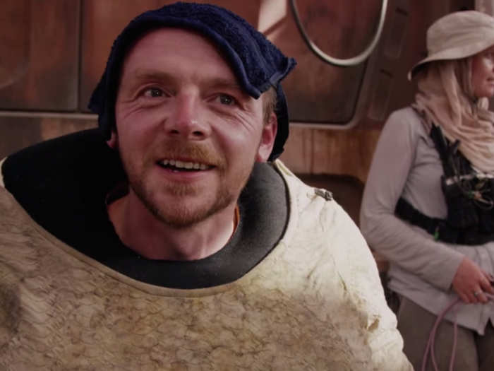 It looks like Simon Pegg will play an alien in "The Force Awakens." Here he is in partial costume.