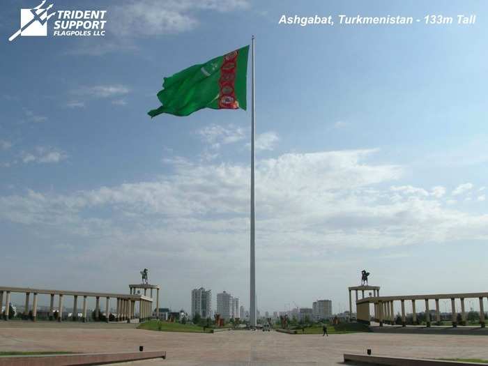In 2008, they built the 133-meter Ashgabat Flagpole in Turkmenistan — then a world-record.