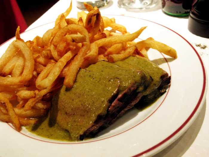 For classic steak frites (steak and fries), try Le Relais de l