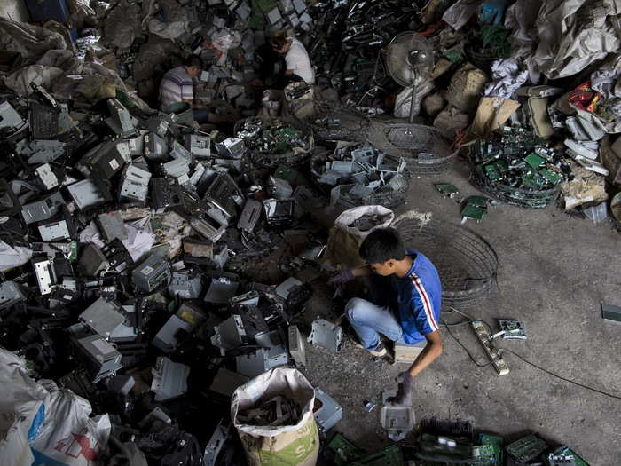 In the past, most of the e-waste was imported into Guiyu from other countries. But as China