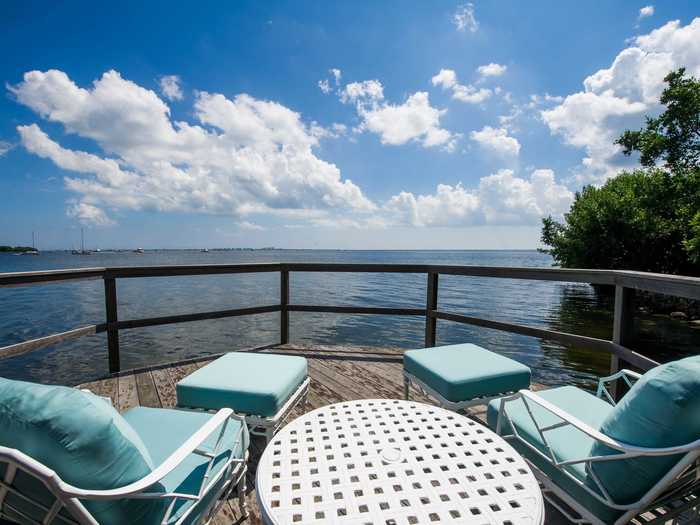 It leads to an octagonal viewing deck overlooking Biscayne Bay and the Atlantic Ocean.