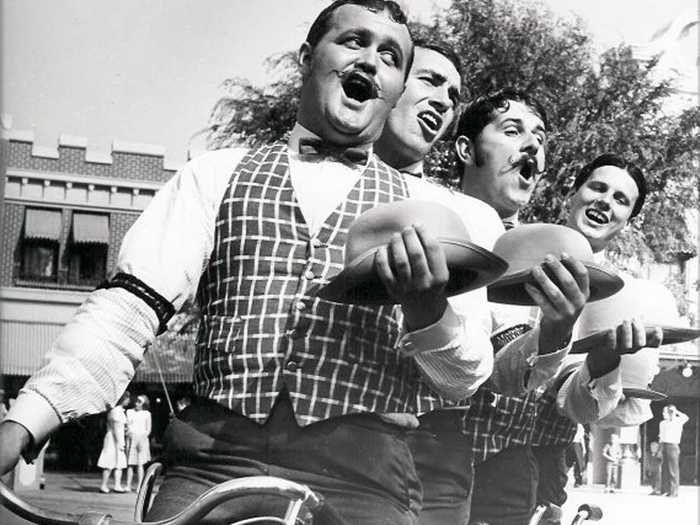 As "Uncle Walt" hoped, the park continued to evolve over the years. Starting in the late 1950s, the Dapper Dans of Disneyland, a barbershop quartet, entertained guests along Main Street, U.S.A.