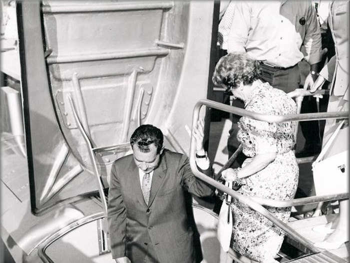 Vice President Richard Nixon, his wife Pat Nixon, and their children were on-site for the opening of the Matterhorn ride.