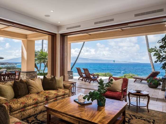 Pocket sliding doors in the living room let in all that glorious bay breeze.