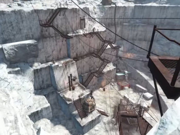 Of all the glimpses of "Fallout 4" seen in the latest trailer, this section of quick cuts is hardest to identify. A quarry of some form is shown briefly, though it