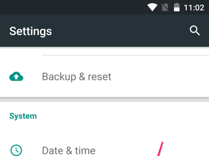 Now tap the back button on your Android phone to go back to the Settings menu and you