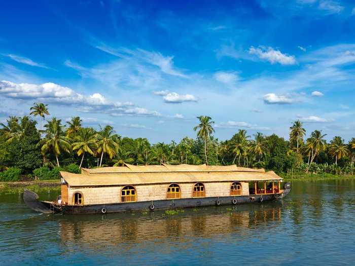 Journey through the backwaters of Kerala, India, in a houseboat.