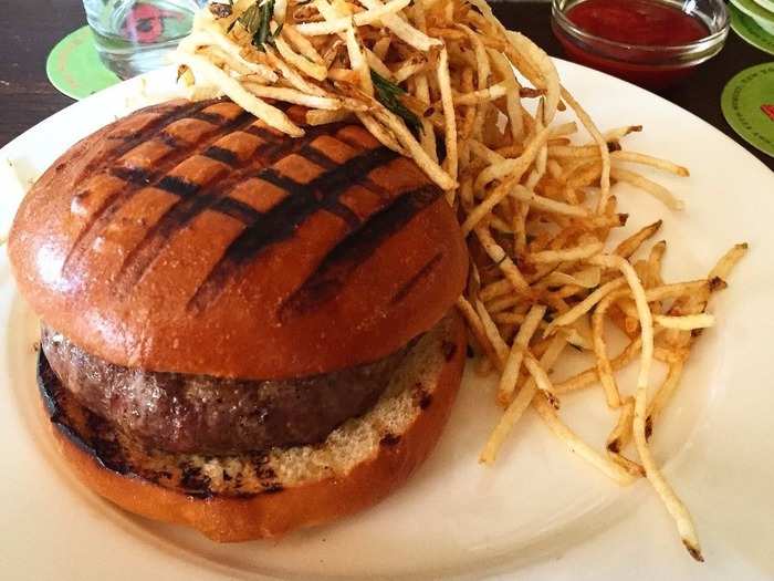 The Chargrilled Burger with Roquefort Cheese at The Spotted Pig