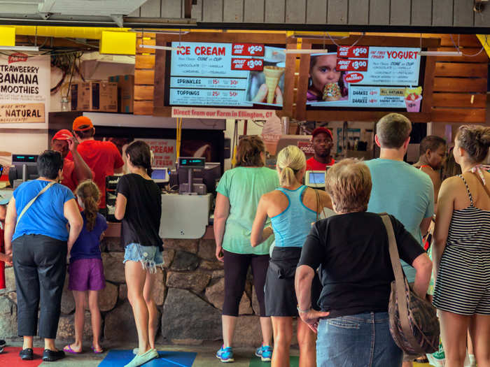 There’s a soft-serve ice cream stand in the entrance, too — and it was crazy busy even at 11 in the morning. Clearly, this was no ordinary grocery store.