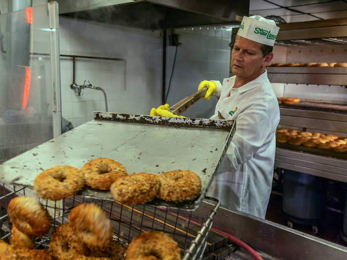 Right nearby is the bakery, offering everything from freshly baked bagels …