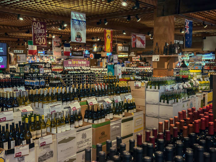 Stew Leonard’s Wines and Spirits is across the street, and it