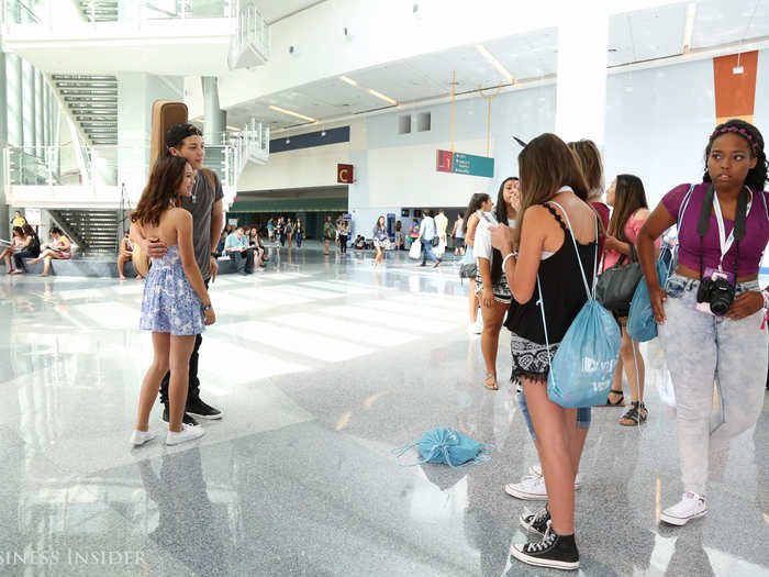 By 10 a.m., lines 20-people-deep formed inside the lobby for the opportunity to snap a photo with a star.