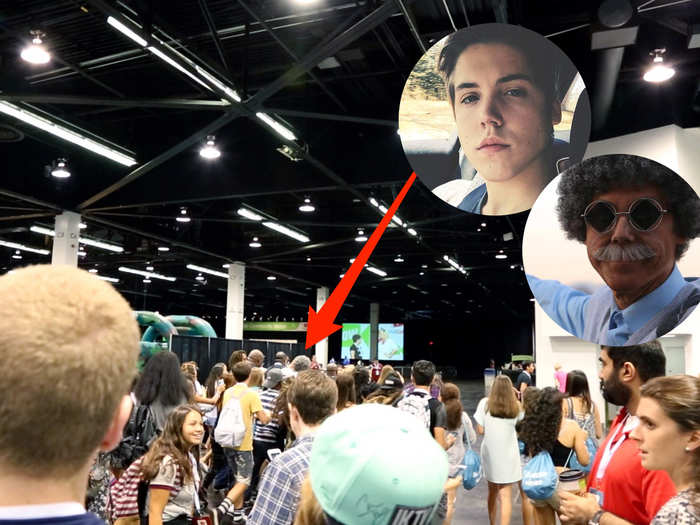 Nothing I saw topped the mob that swarmed Vine star Matt Espinosa. He attempted to walk around the showroom floor in an old-man disguise, but was quickly discovered by fans, who then chased him out the door.