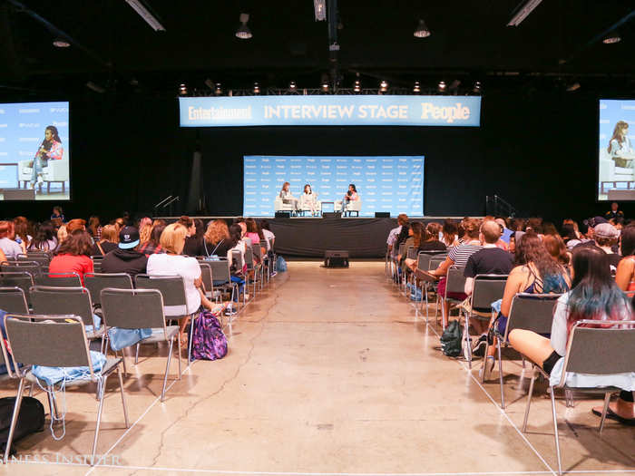 At the back of the showroom, celebrities took to the stage for interviews and AMAs. It was easy to tell when someone walked on, because the roaring fans echoed throughout the showroom.