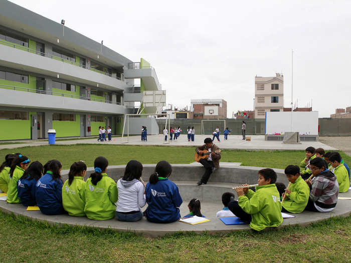 Innova Schools, in Peru, are high-quality and affordable private schools designed by Ideo from the ground up. They approach education with individualized learning designed to get kids thinking entrepreneurially.