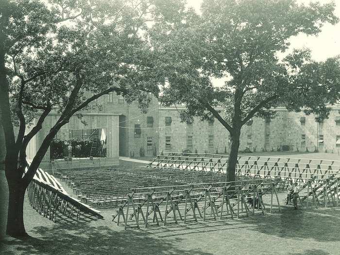 Designed to be a World War I barracks, Quadrangle Hall is almost 100 years old. Here it is in 1923: