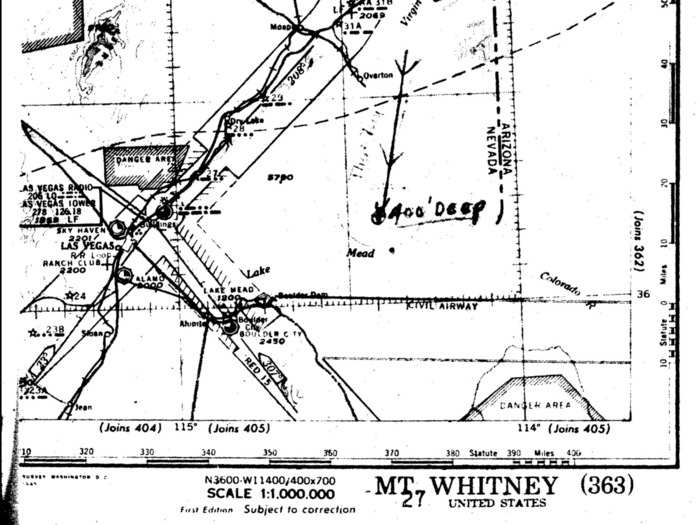 When military officials documented the crash, they noted the depth as about 400 feet, as well as its trajectory before sinking.