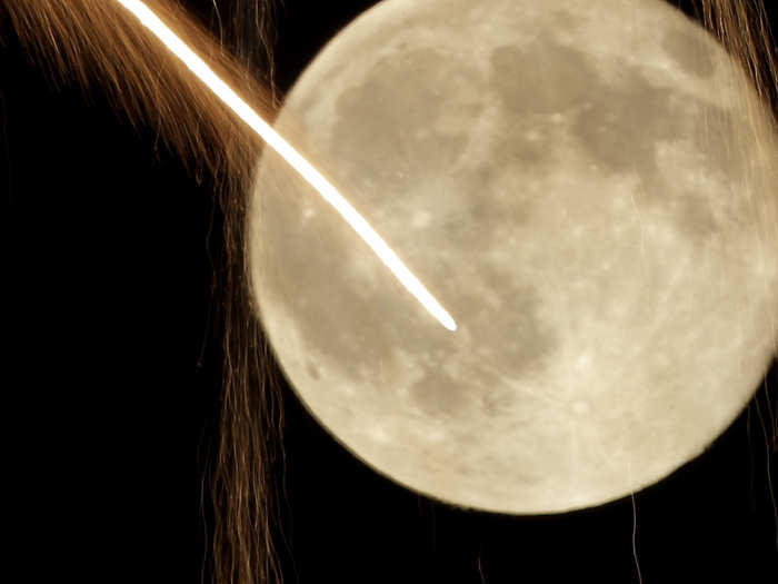 Blue Moon in Kansas during a fireworks display.