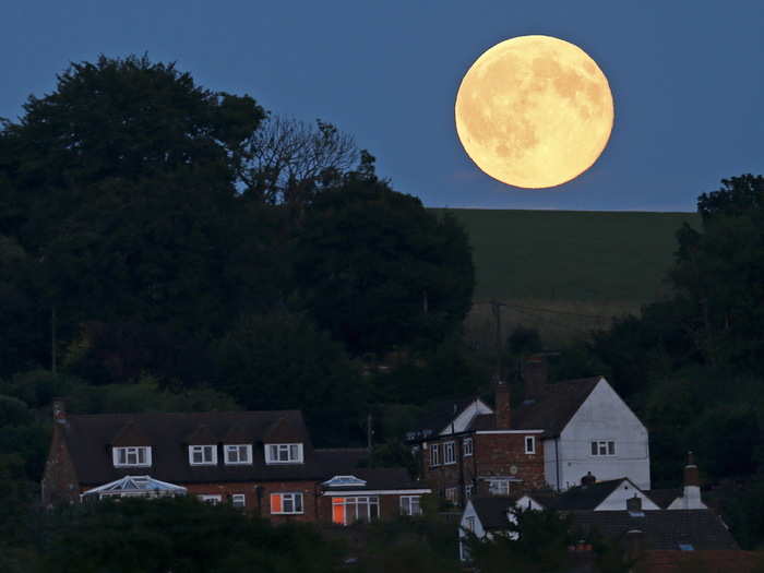 The Blue Moon over southeast England.