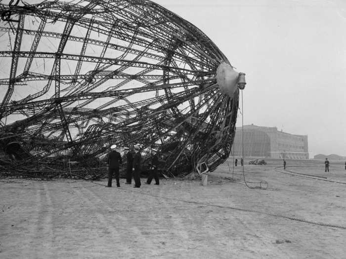 The fire was blamed on a spark that caused the Zeppelin