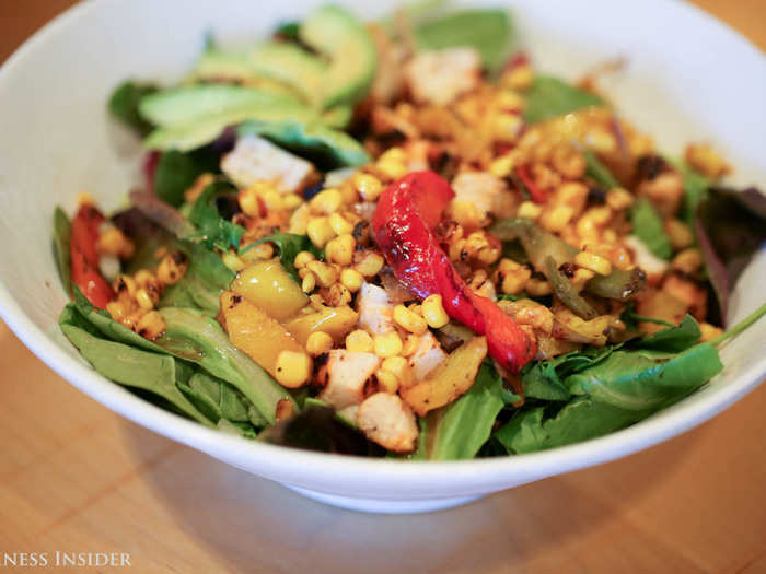 I sampled a few other signature items, like the Balsamic & Roasted Veggie Salad with grilled chicken. Even sans seafood, the salad tasted distinctly like a Rubio