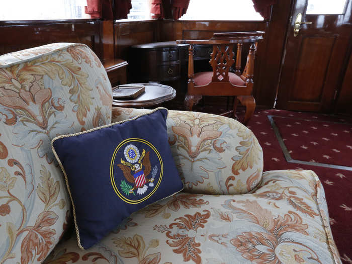 Many of the furnishings and decorations were emblazoned with the presidential seal.