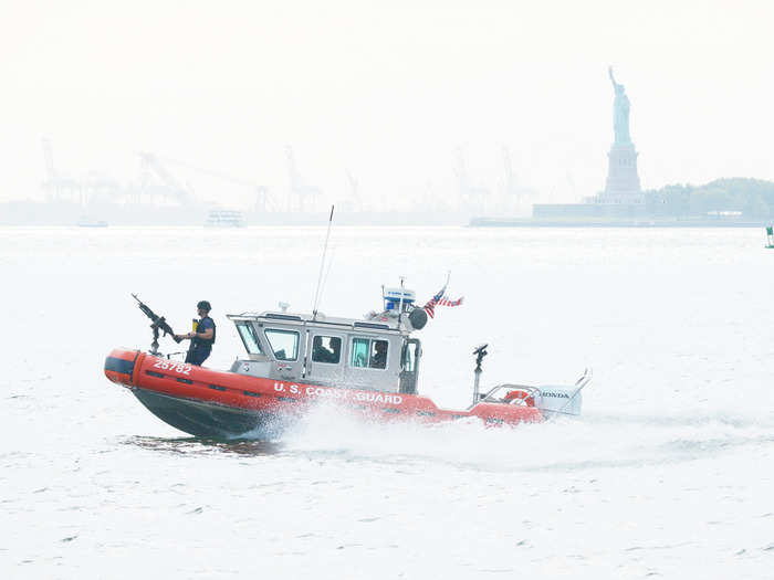 And in New York Harbor, the Coast Guard ensures shipping lanes stay open and protects against any potential acts of terrorism.