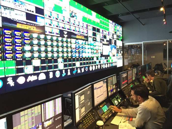 These are some of the producers and engineers working in the transmission center.