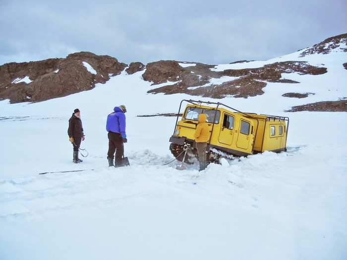 While traveling through Antarctica by carrier, Garfors and his guide got stuck in the ice, which is when his guide pulled out an ancient Nokia phone to call for help. “Solidarity is very strong in Antarctica," the guide said. "This is like a UN in miniature; everybody helps everybody."