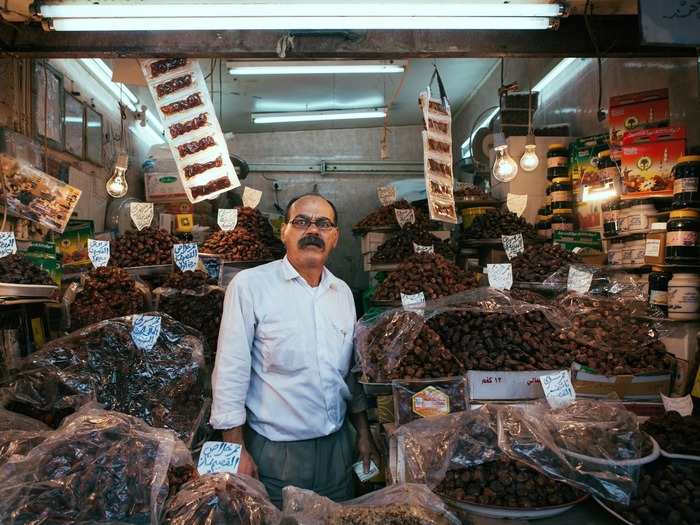 Here Garfors captured a man in Kuwait selling dried fruits and other sweets from a stall by the side of the road. Garfors says Kuwait is "a country with one of the world’s worst cultural combinations: extreme Islam mixed with extreme capitalism." He says he wouldn