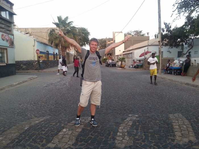 His shirt in this picture appropriately says "been there, done that."