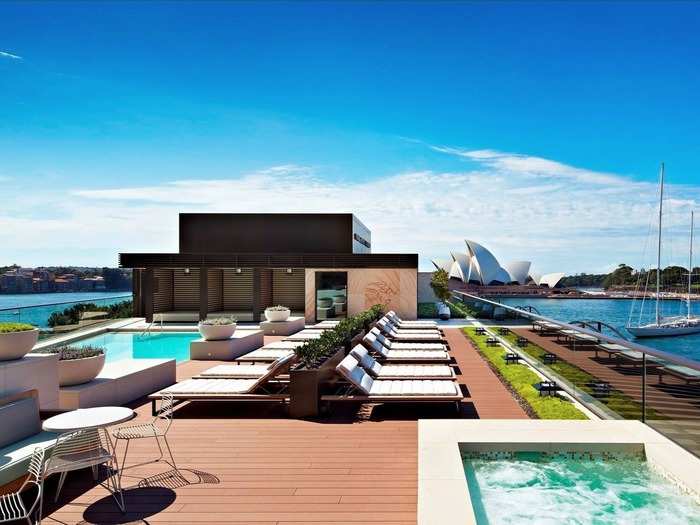 The Park Hyatt Sydney sits in between the Sydney Opera House and Harbour Bridge in Sydney, Australia, so the view from the hotel