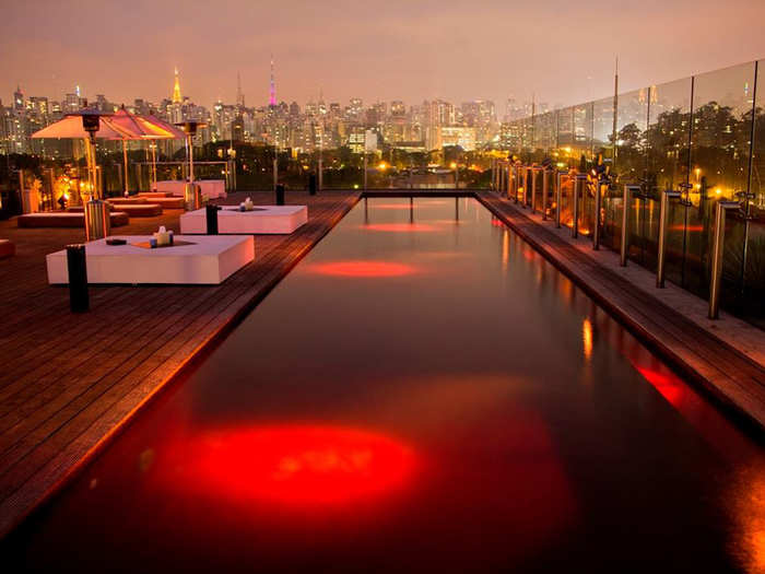 The rooftop pool at the Hotel Unique in Sao Paulo, Brazil, is far from average. It