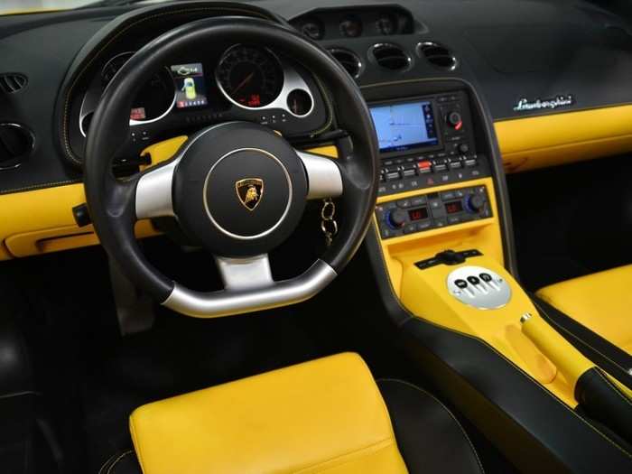 The yellow-and-black interior perfectly complements its flashy exterior.