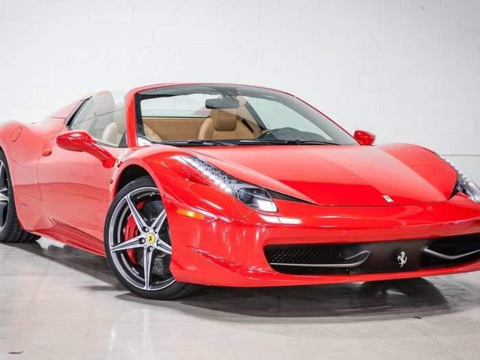 9. Fusion has two red 2012 Ferrari 458 Italia convertibles for sale.