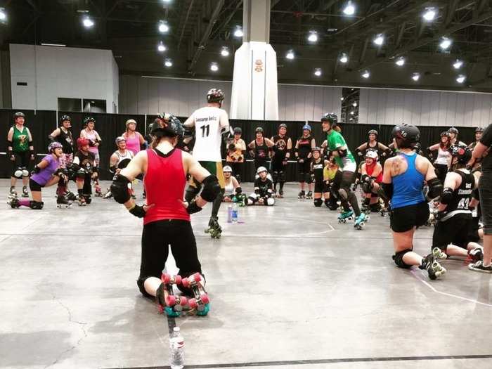 Training sessions could last up to two hours and ranged from developing skills as a blocker or jammer, or even as specific of learning how to do advanced stops. (Believe me, when you