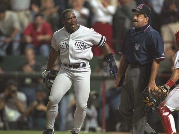 Tim Raines was the starting left fielder after getting traded to the Yankees before the season.