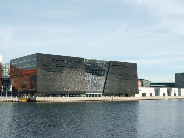 Also known as the Black Diamond because of its black granite and unusual angles, the Royal Library of Copenhagen is an extension of the National Library of Denmark. The library